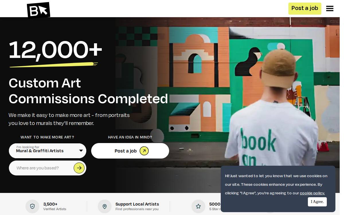 Book An Artist website preview