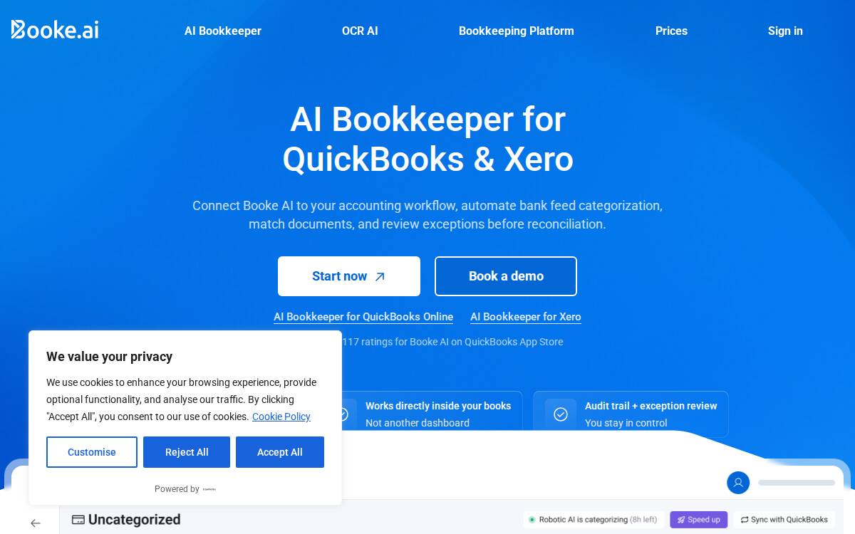 Booke website preview