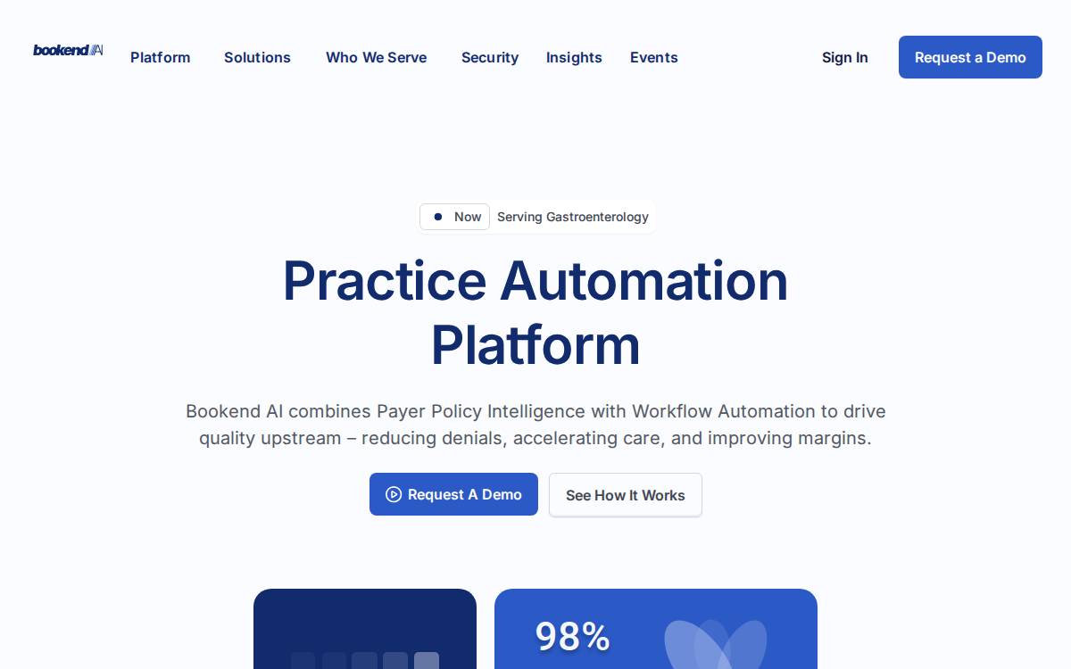 Bookend website preview