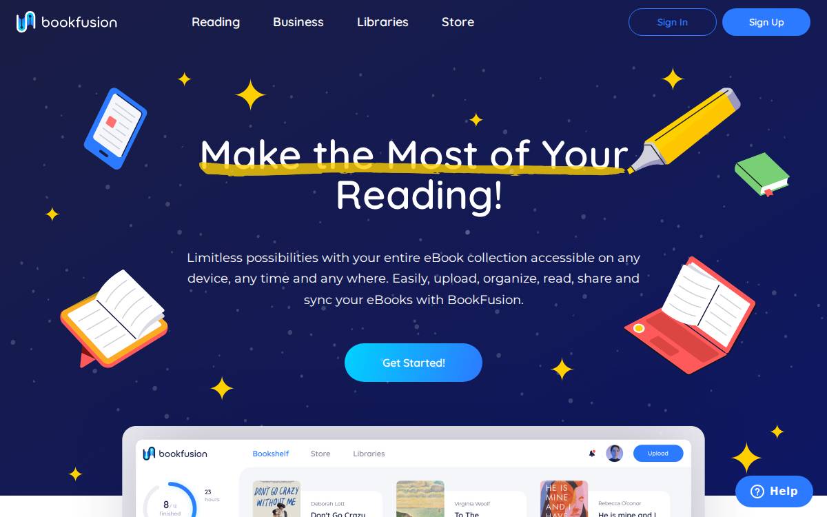 Bookfusion website preview
