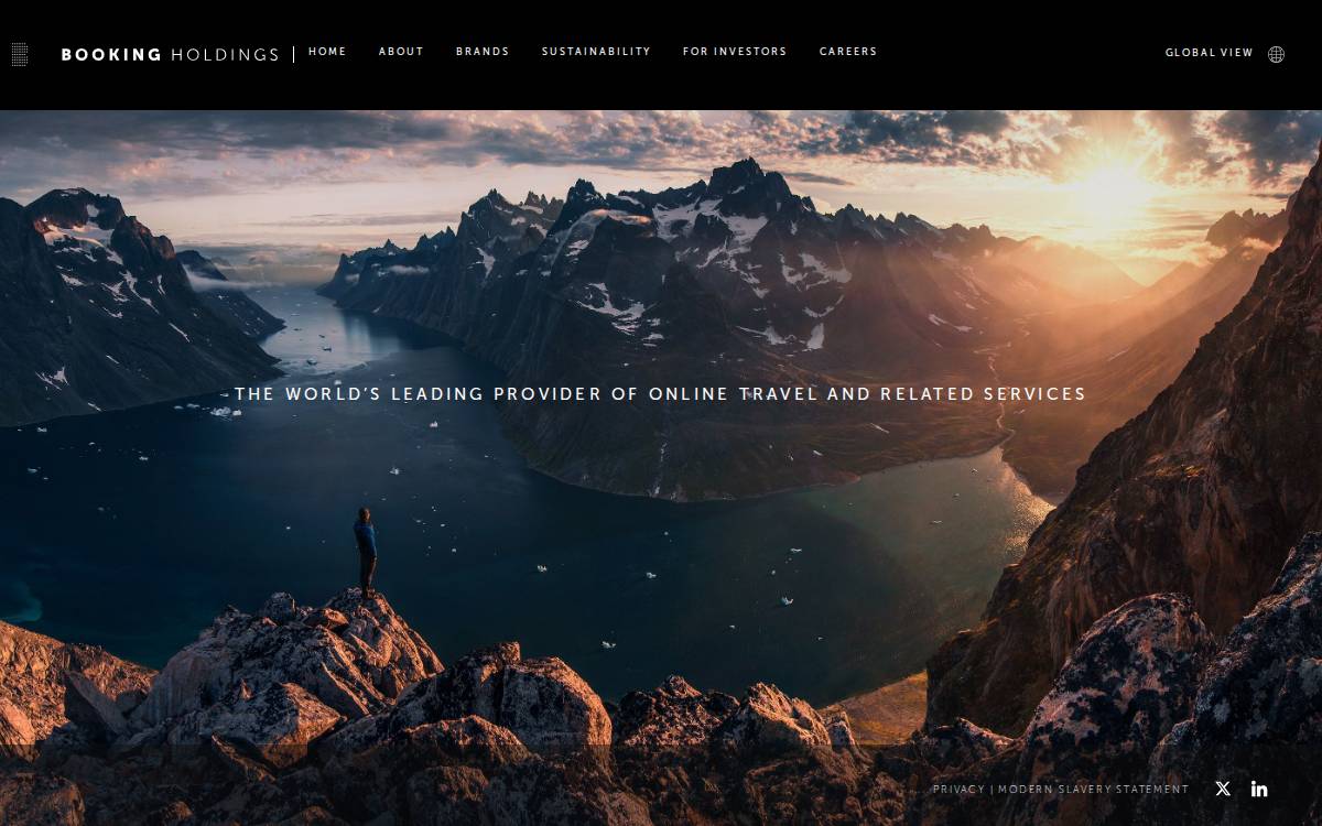 Booking Holdings website preview