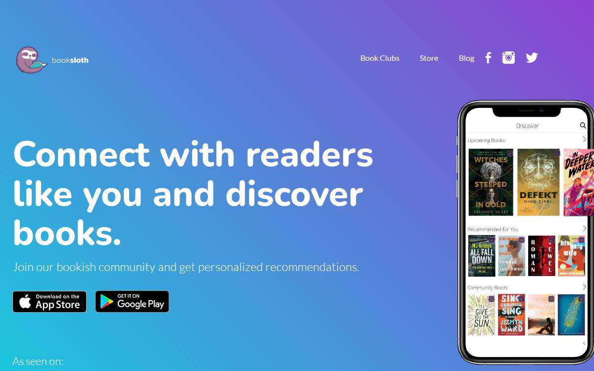 Booksloth website preview