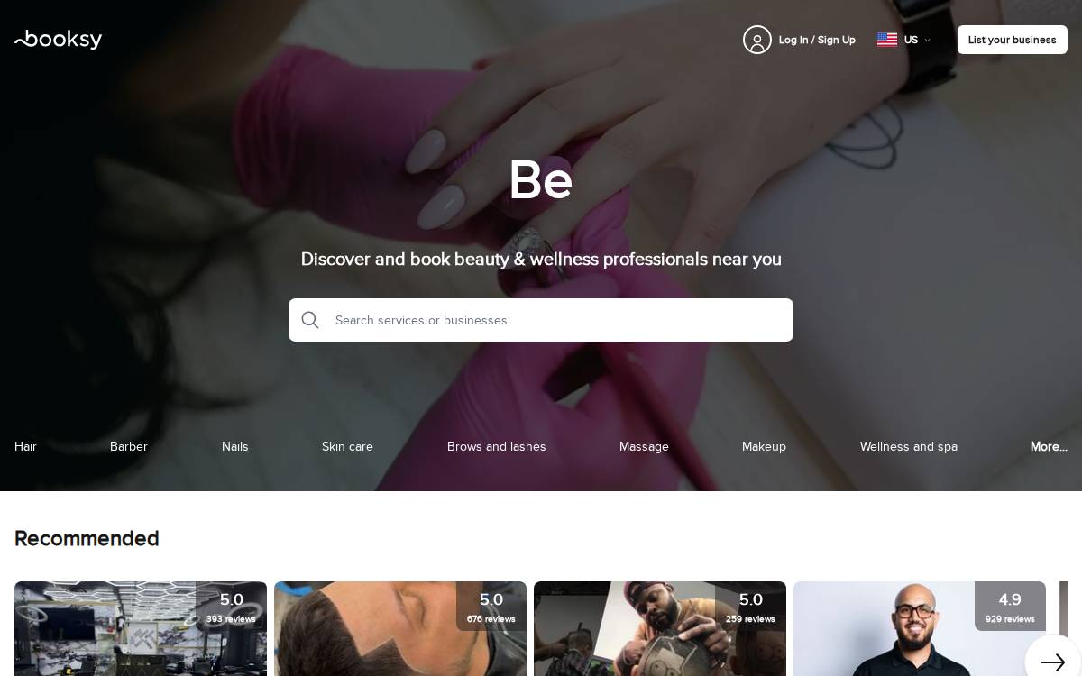 Booksy website preview