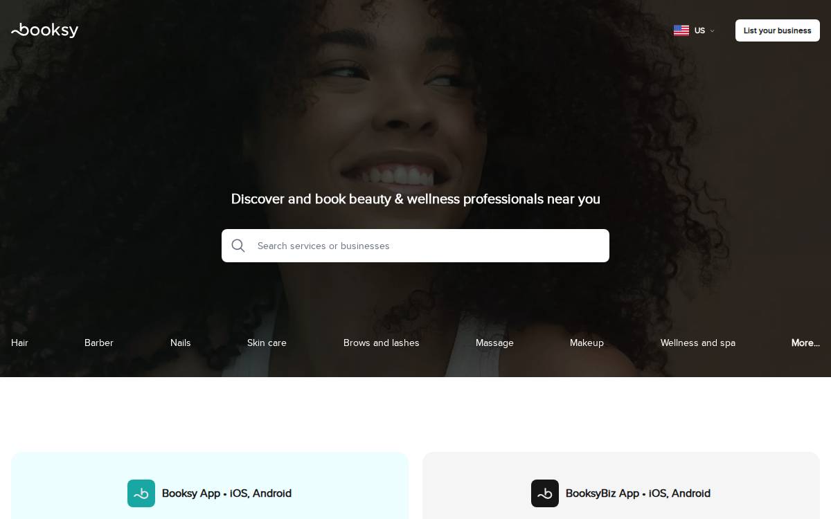 Booksy website preview
