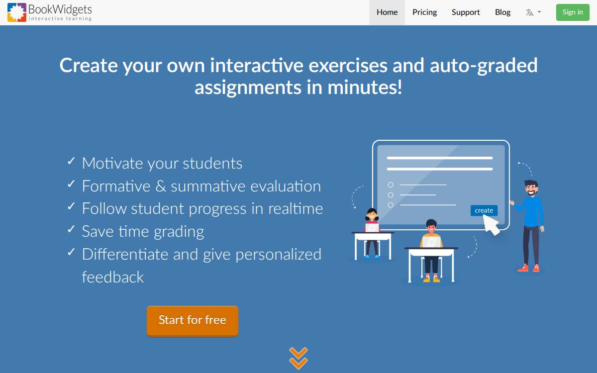 BookWidgets website preview