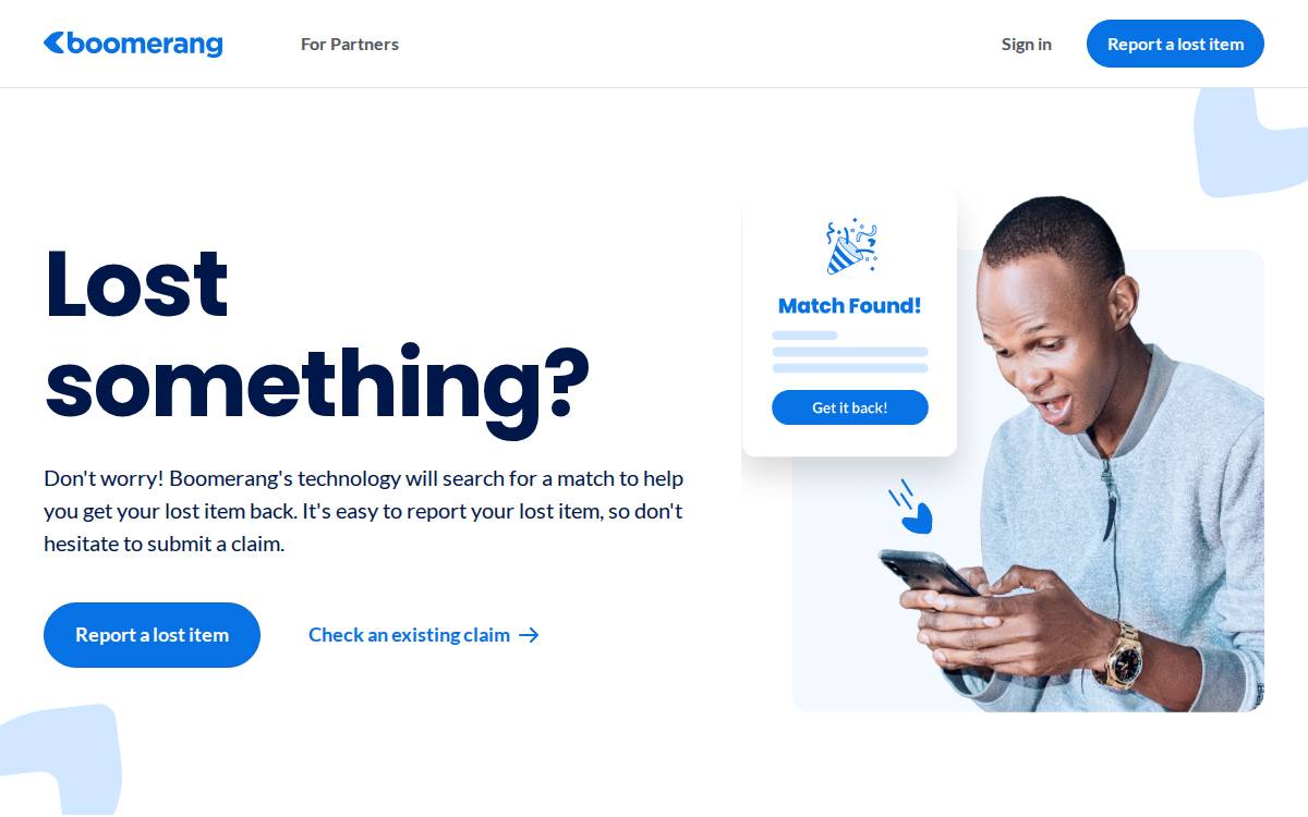 Boomerang website preview