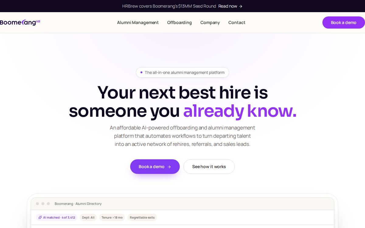 BoomerangHR website preview