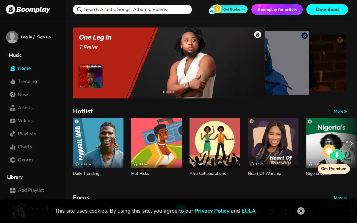 Boomplay website preview