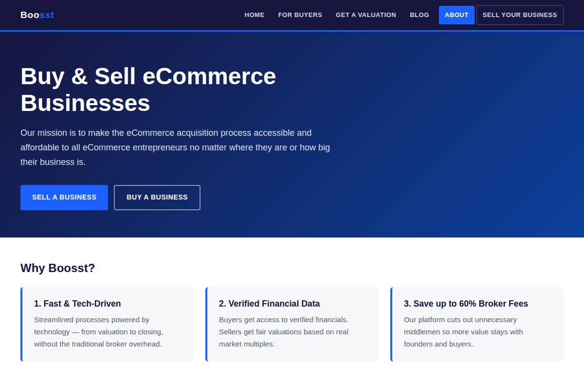 Boosst website preview