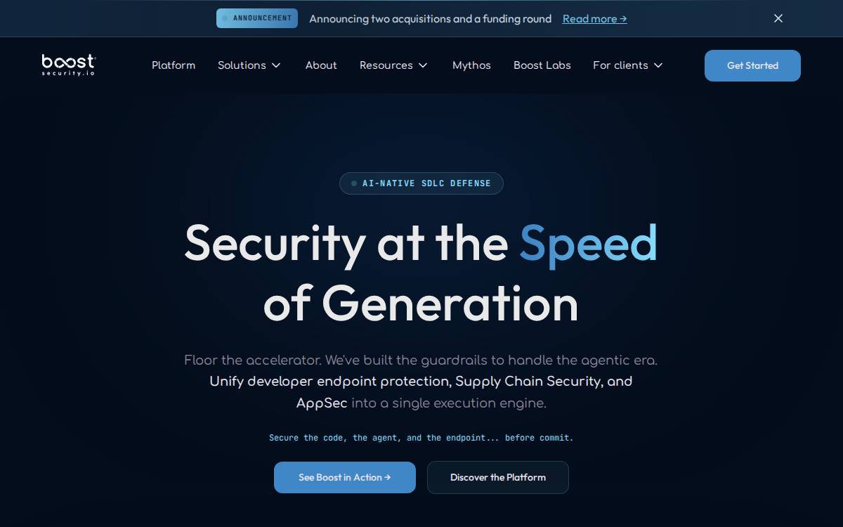 Boost Security website preview