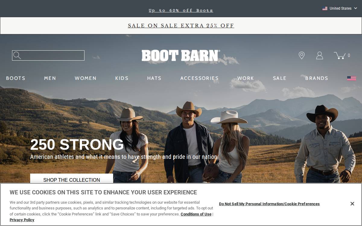 Boot Barn website preview