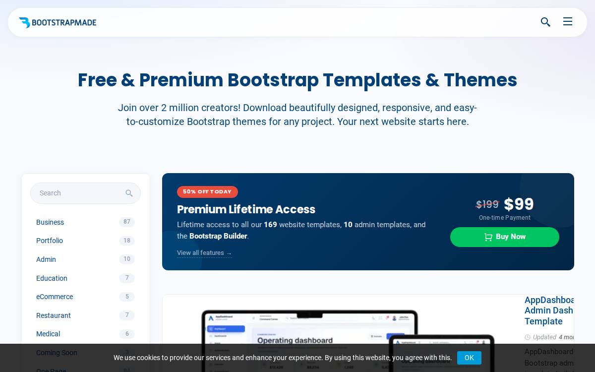 BootstrapMade website preview