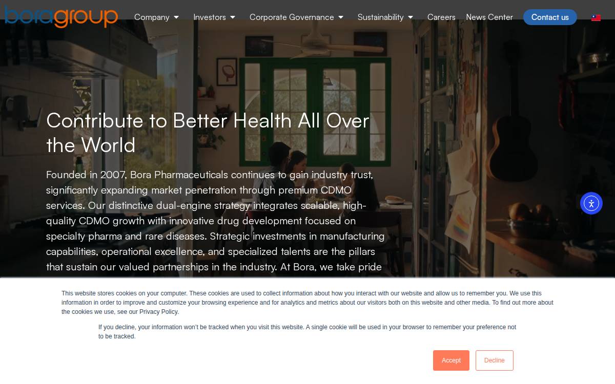 Bora Pharmaceuticals website preview