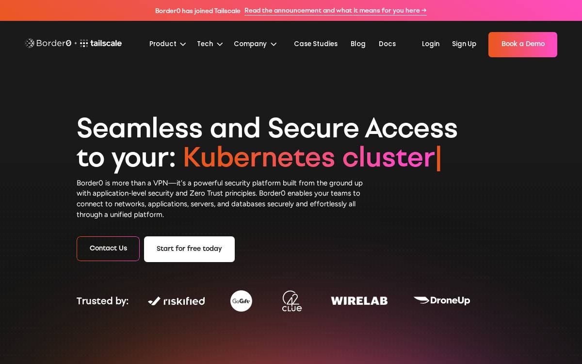 Border0 website preview