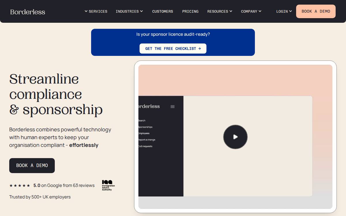 Borderless website preview