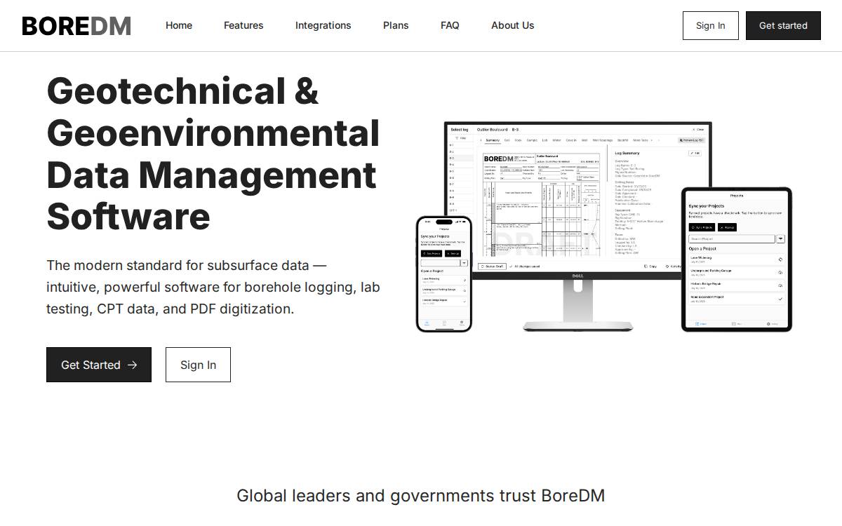 BoreDM website preview