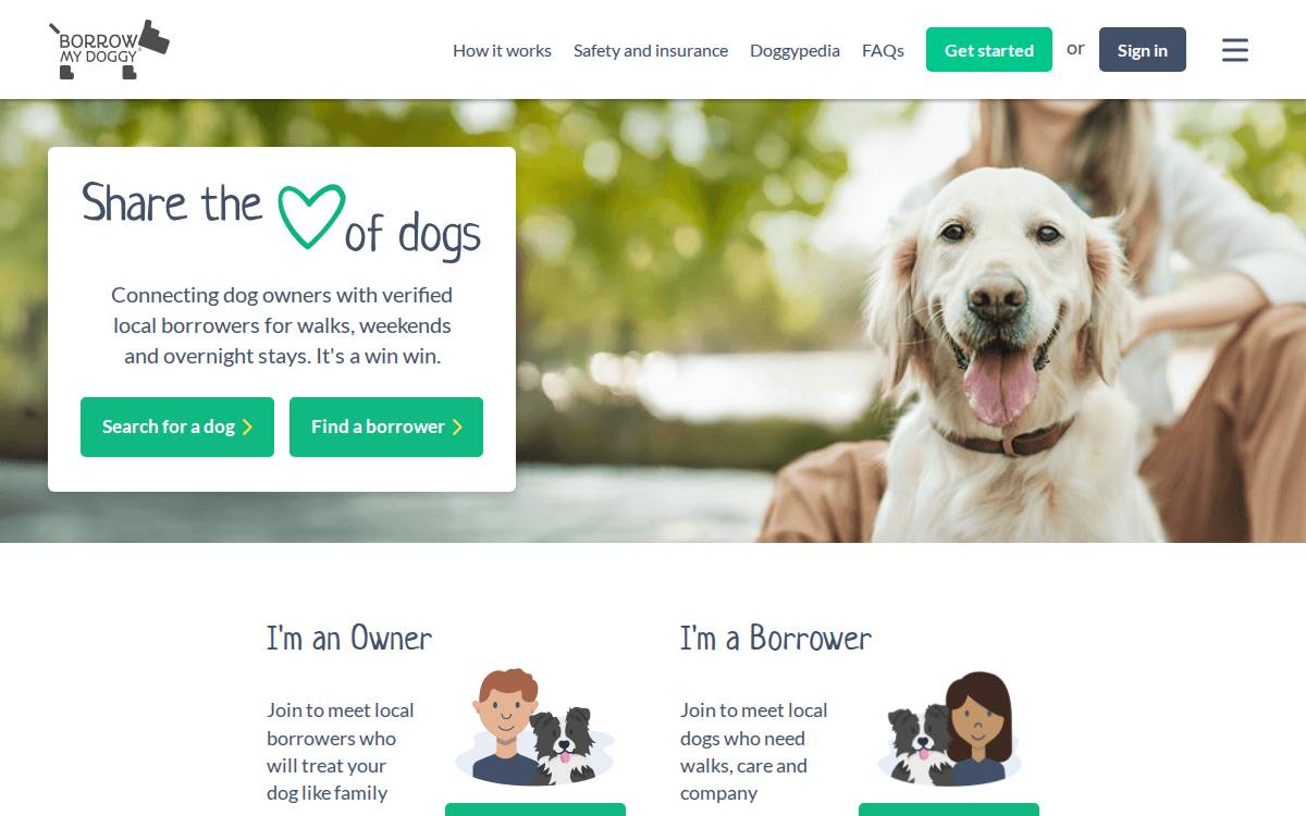 Borrowmydoggy website preview
