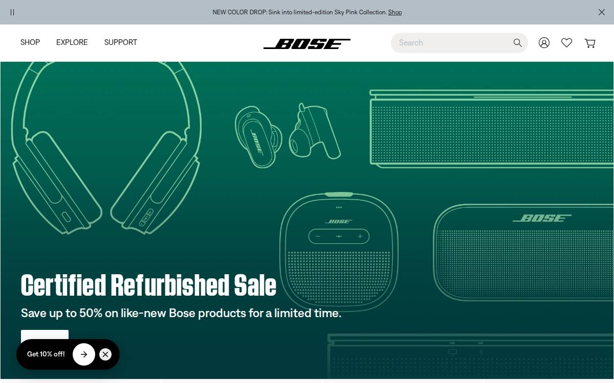 Bose website preview