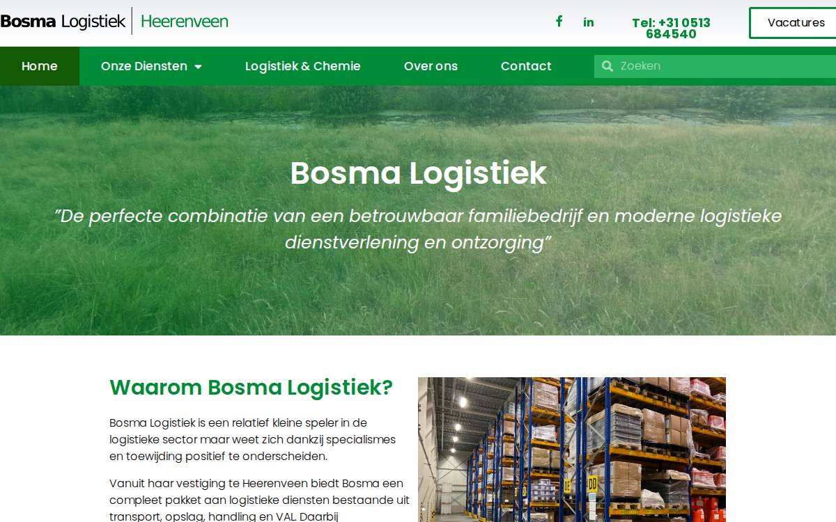 Bosma Logistiek website preview