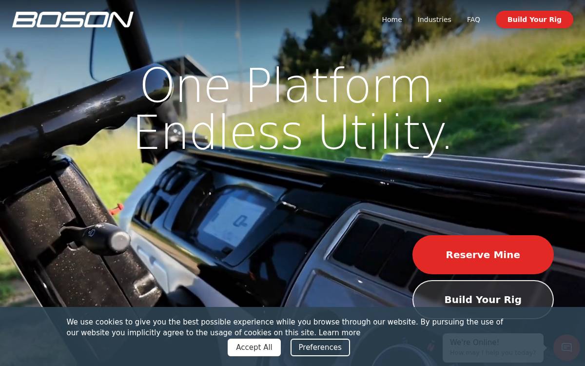 Boson Motors website preview