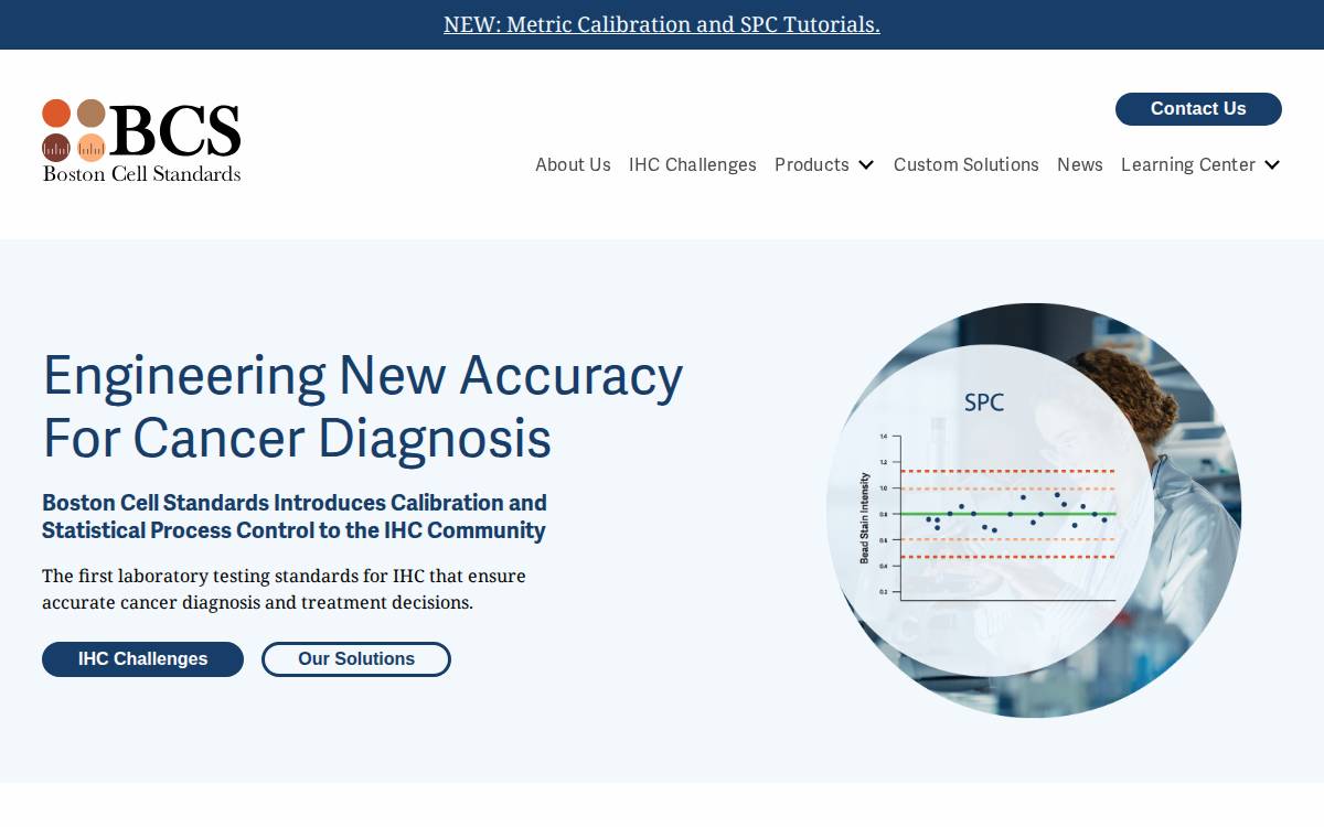 Bostoncellstandards website preview