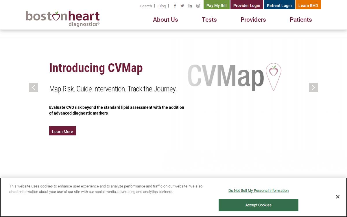 Boston Heart Diagnostics website preview