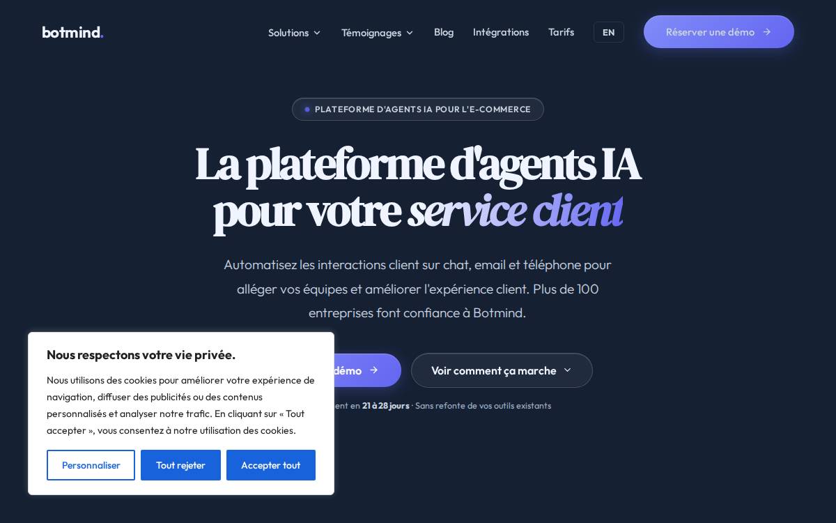 Botmind website preview