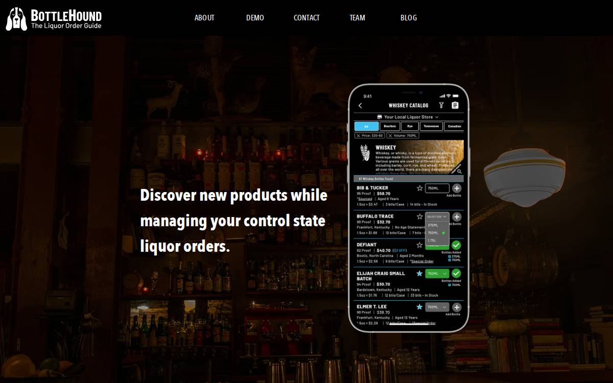 BottleHound website preview