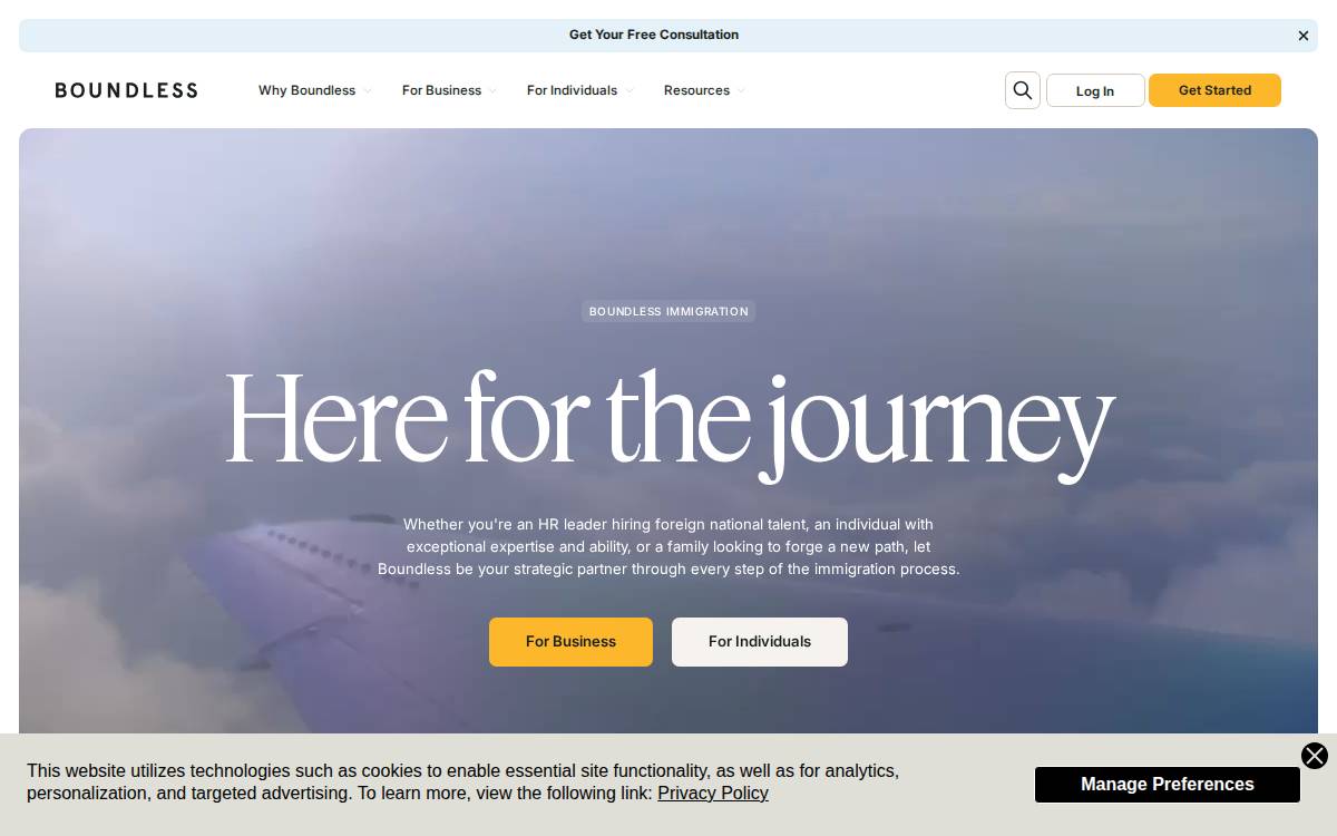 Boundless website preview