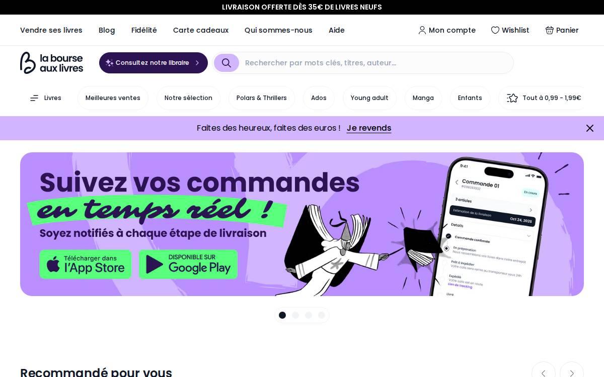 Bourse aux livres website preview