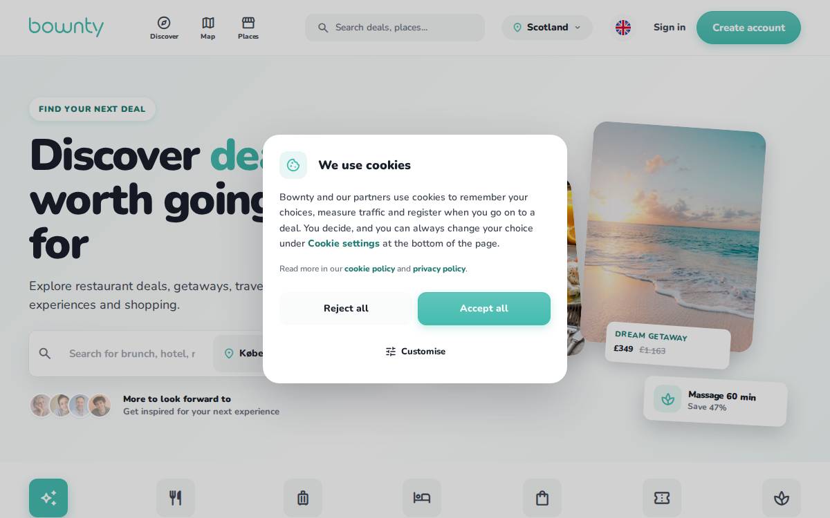 Bownty website preview