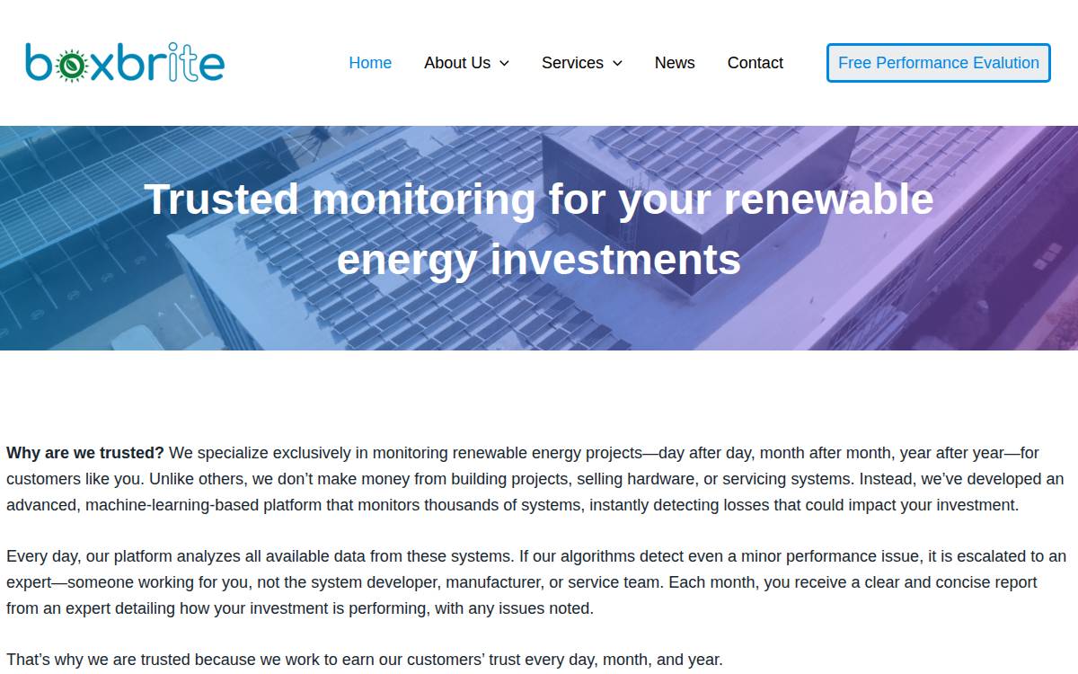 BoxBrite Website website preview