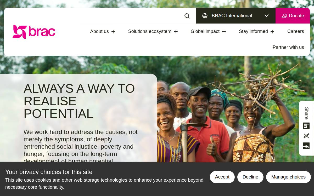 BRAC Liberia website preview