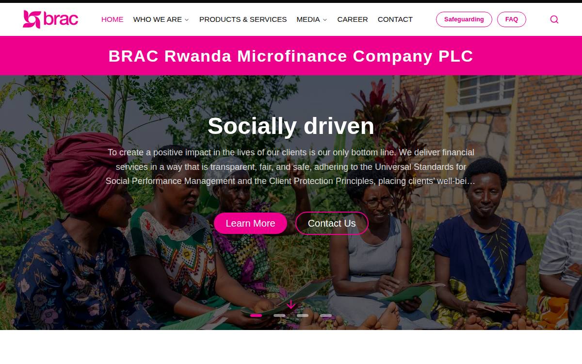 BRAC Rwanda website preview