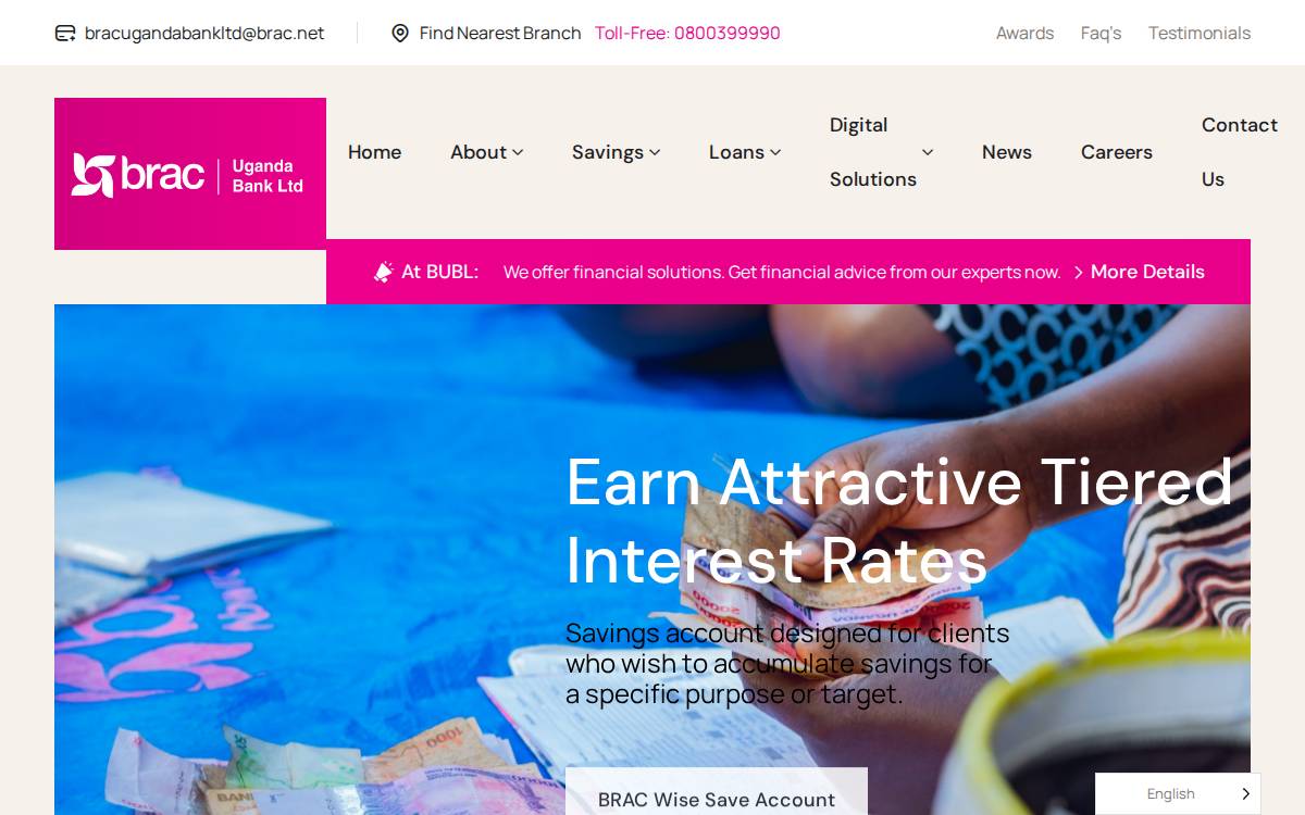 BRAC Uganda website preview