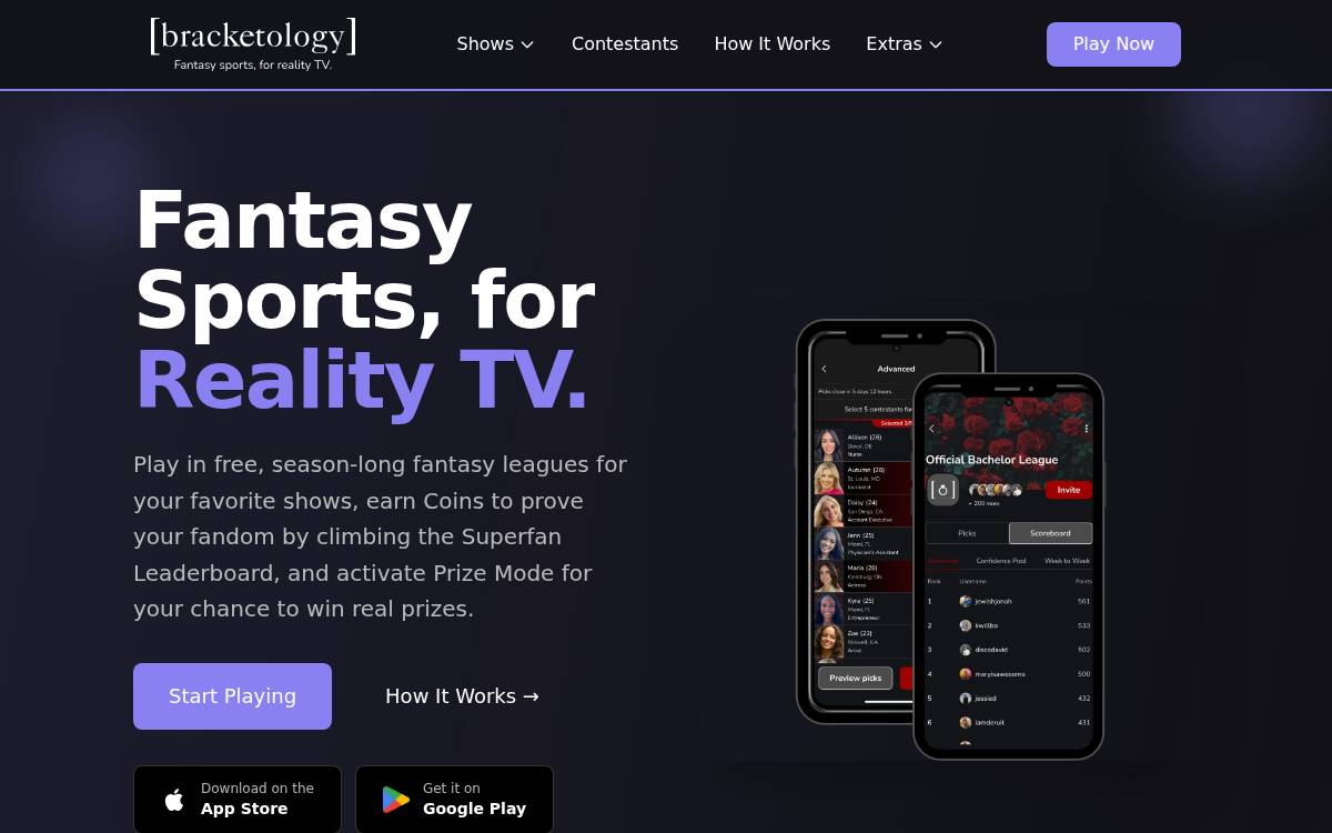 Bracketology website preview