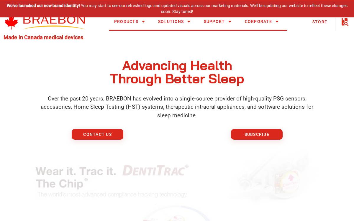 Braebon Medical Corporation website preview