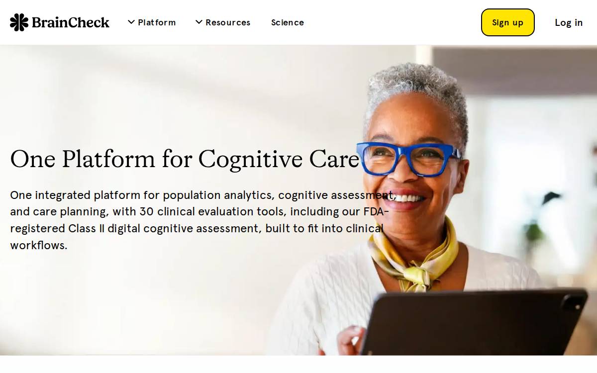 BrainCheck website preview
