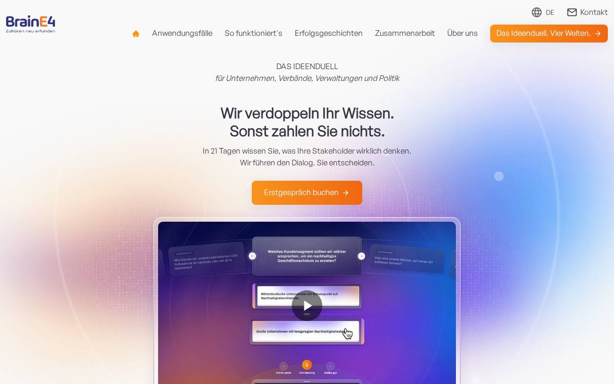 BrainE4 website preview
