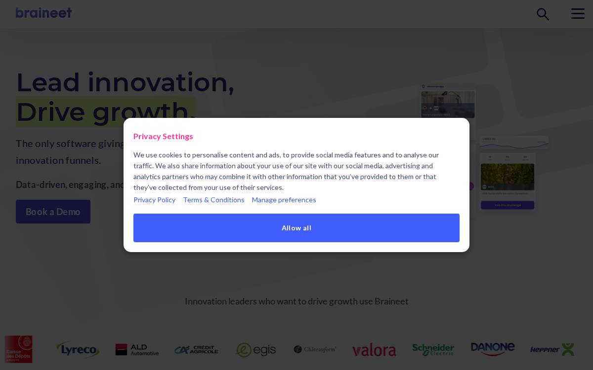 Braineet website preview