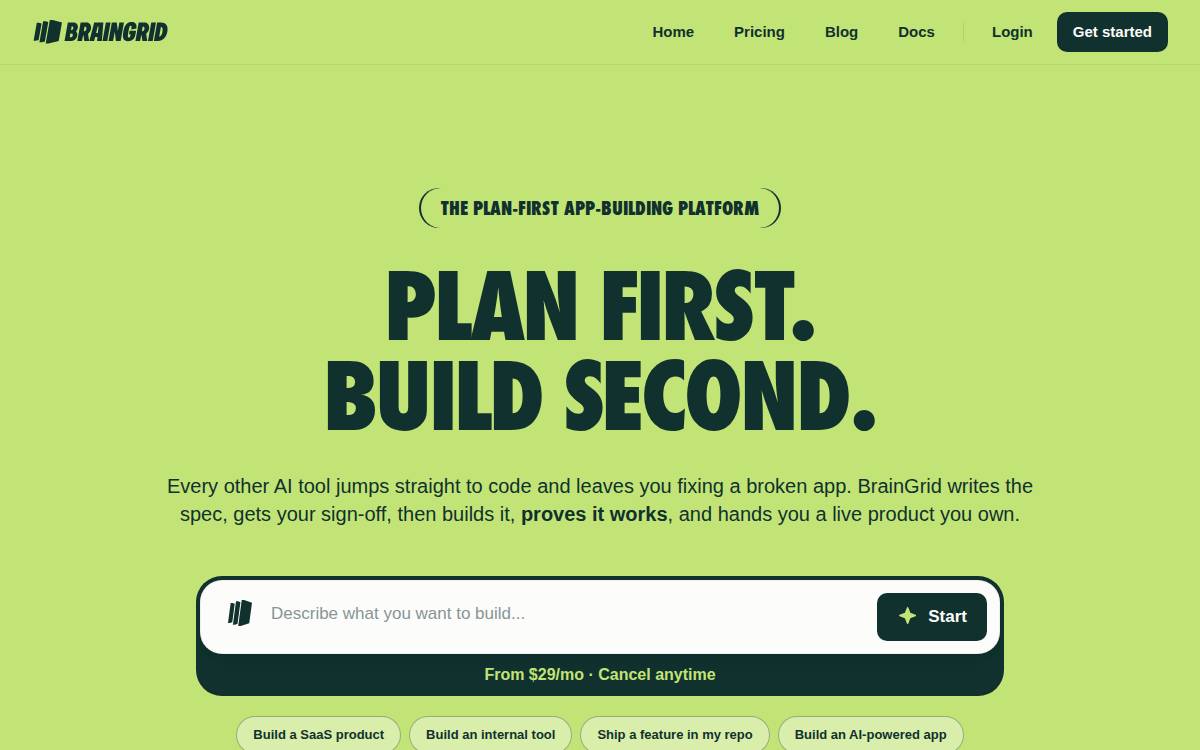 Braingrid website preview