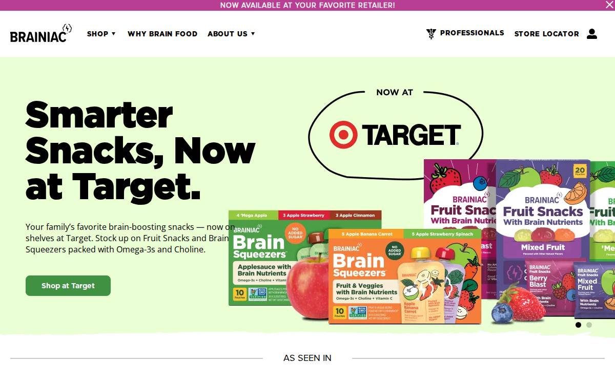 Brainiacfoods website preview
