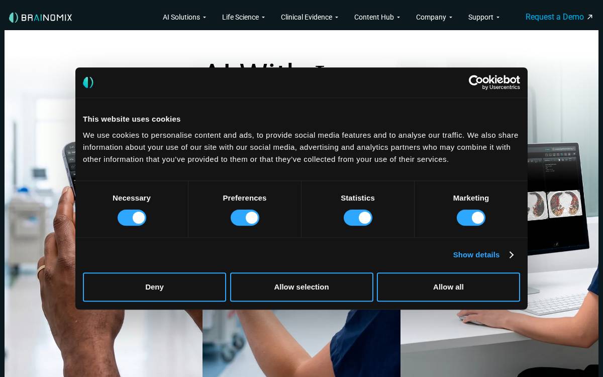 Brainomix website preview