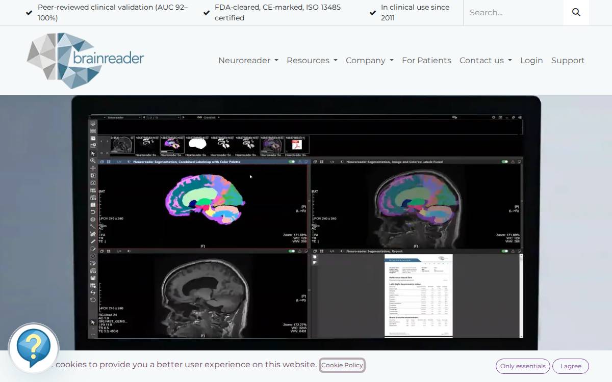 Brainreader website preview