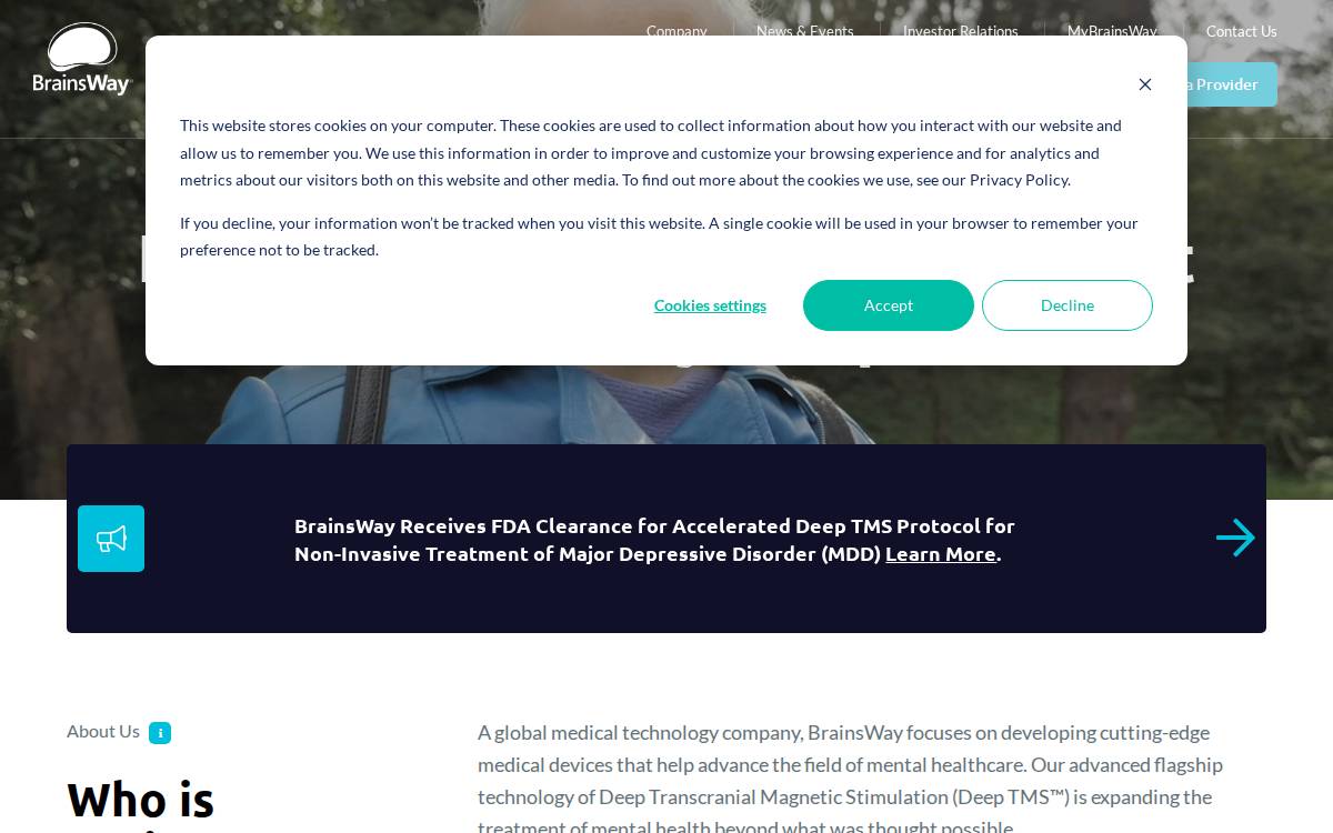 Brainsway website preview
