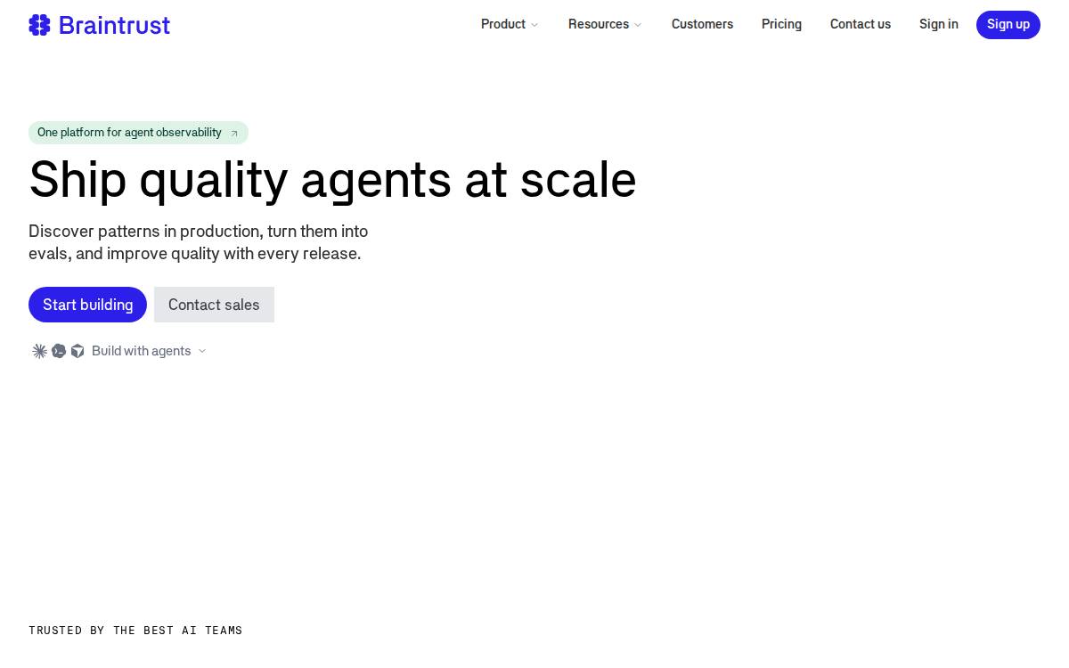 Braintrust website preview