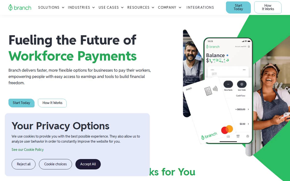Branch website preview