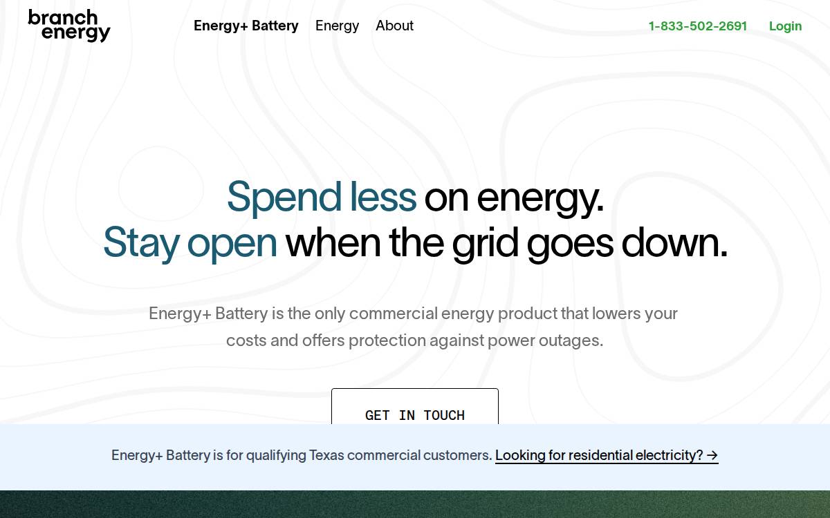 Branch Energy website preview