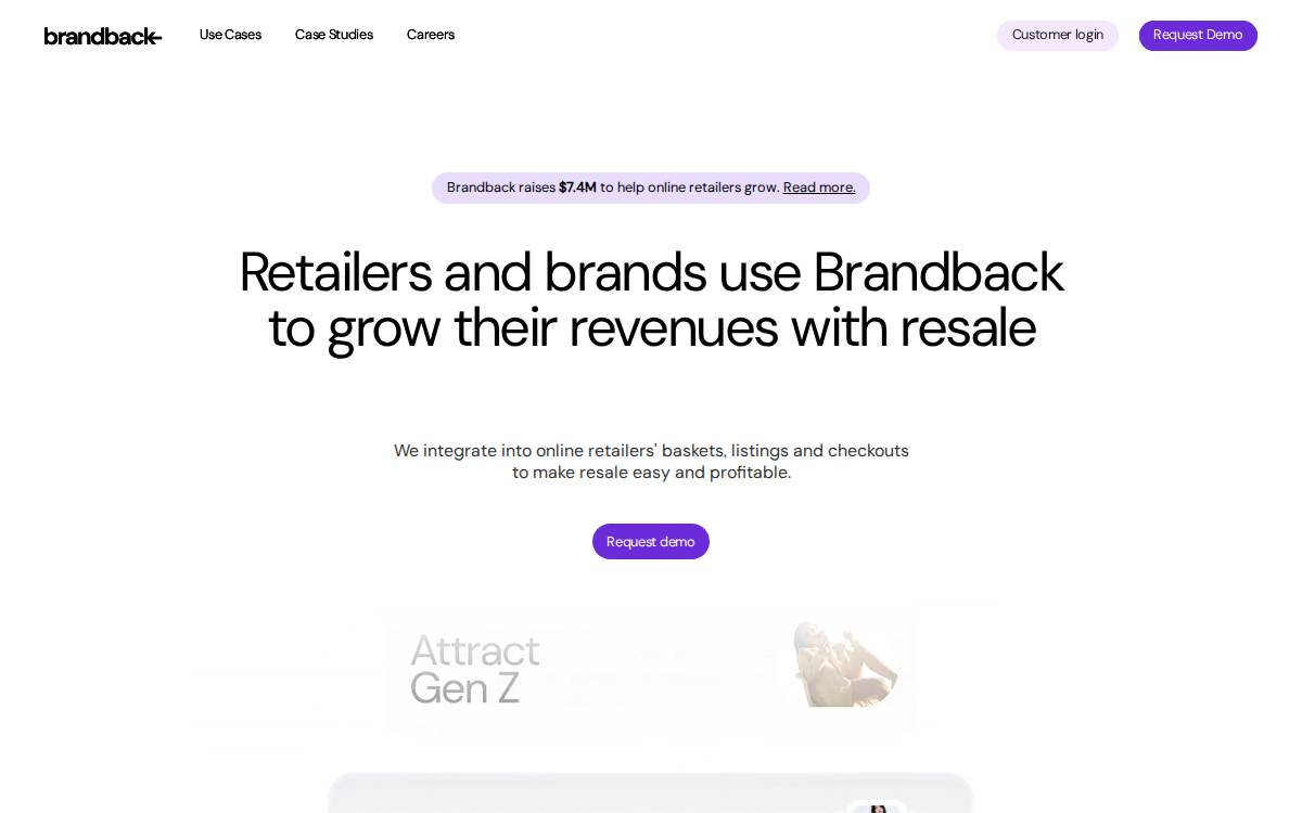Brandback website preview