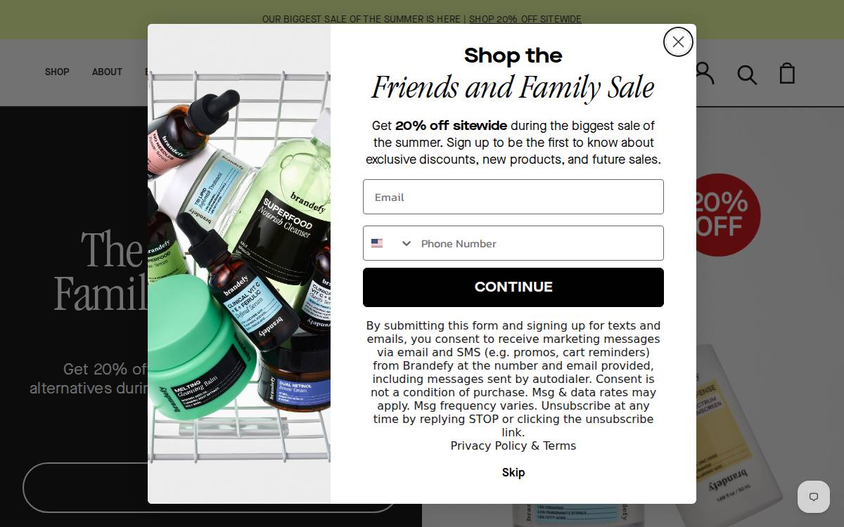 Brandefyskin website preview